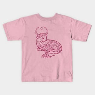 Ox, symbol of the year 2021, Decorative animal art Kids T-Shirt